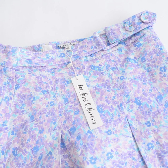 For Love & Lemon Marlo Mini Skirt Purple Floral Skirt M NWT - Picture 8 of 12